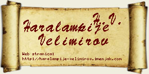 Haralampije Velimirov vizit kartica